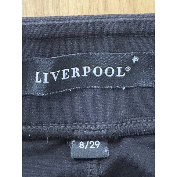 Liverpool Black Ponte Pull-On Pants Size 8/29 EUC Comfortable & Sleek Tapered Fi - Picture 3 of 4